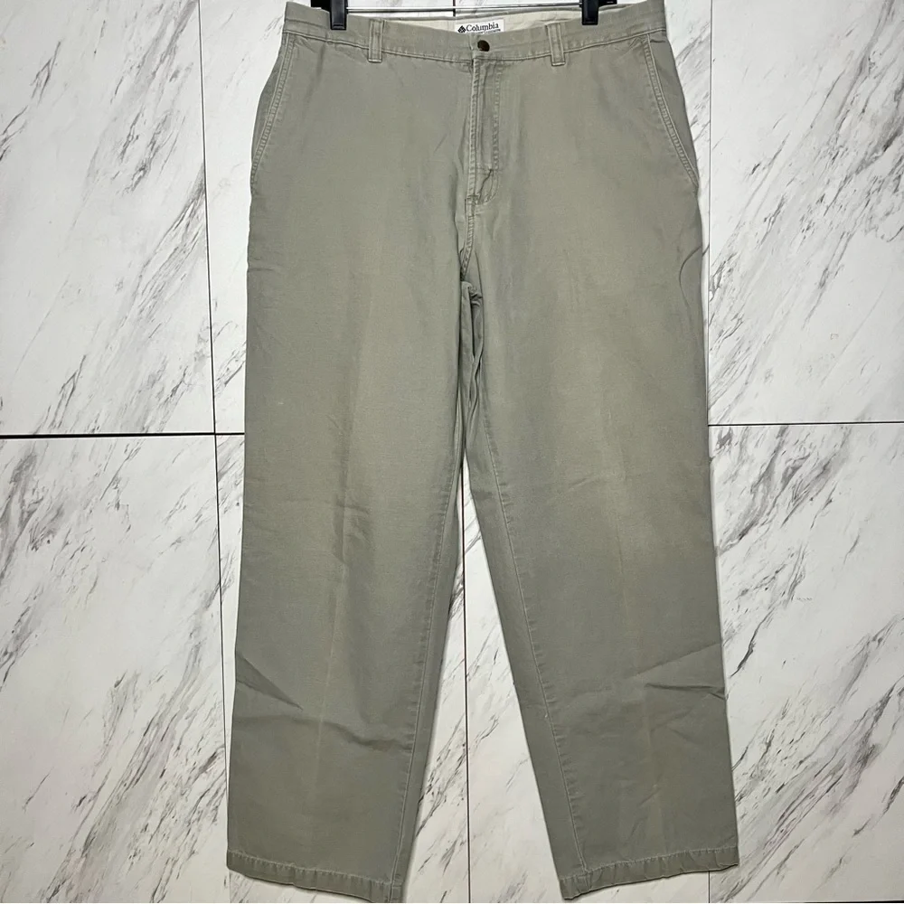 Columbia Sportswear ROC Fossil Cotton Khaki Work Pants SZ 36x32